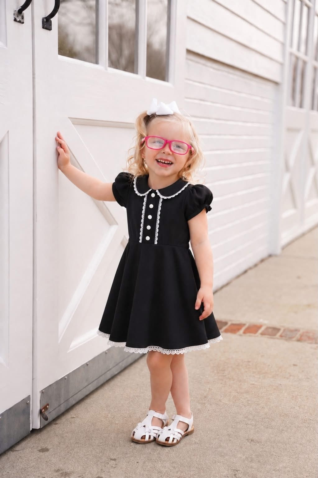 Extras (2026 School Uniforms) Black Peter Pan Button Dress