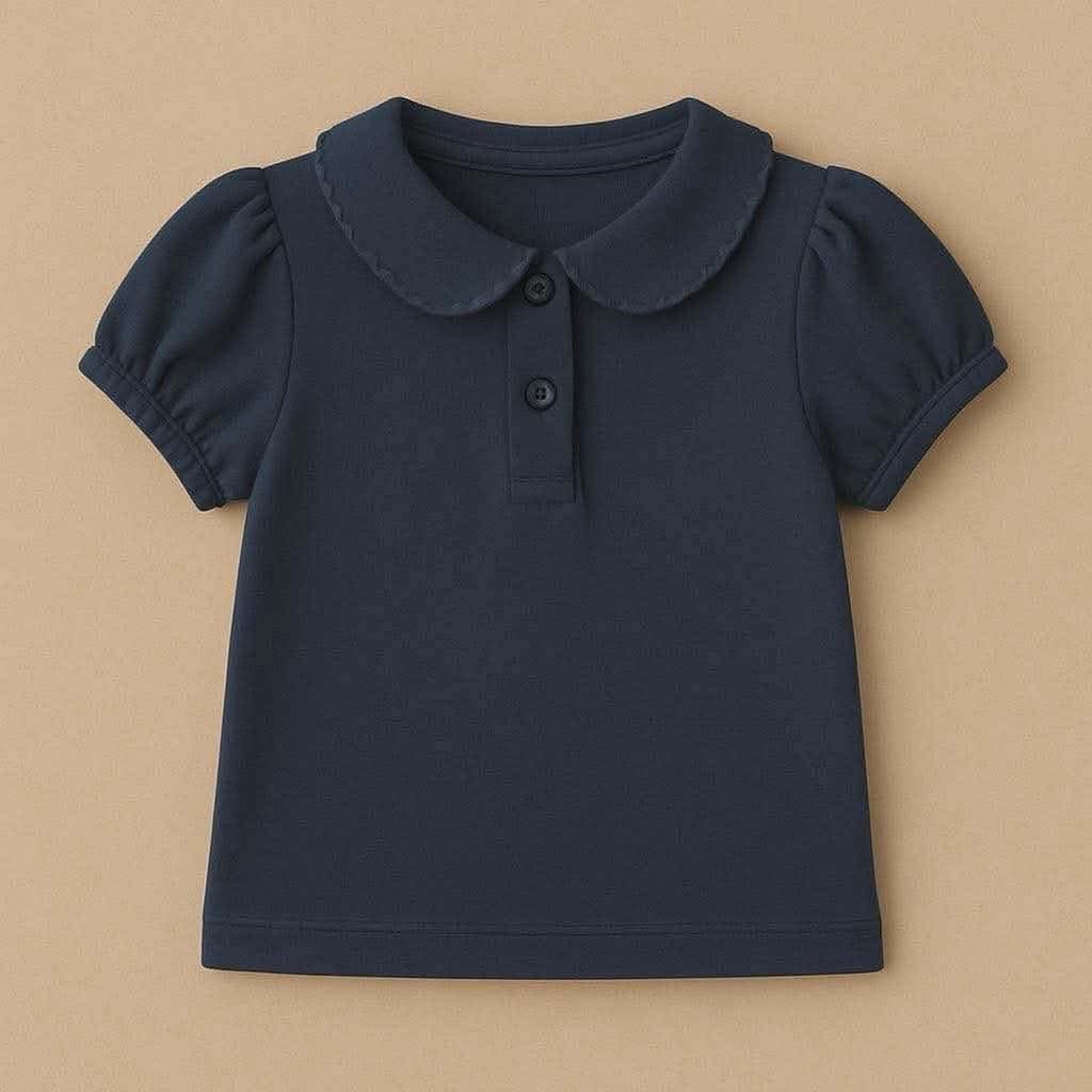 Extras (2026 School Uniforms) Peter Pan Collar Shirt Navy