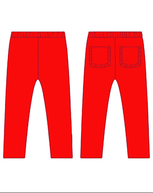 (2025 Hoodies) Red Leggings