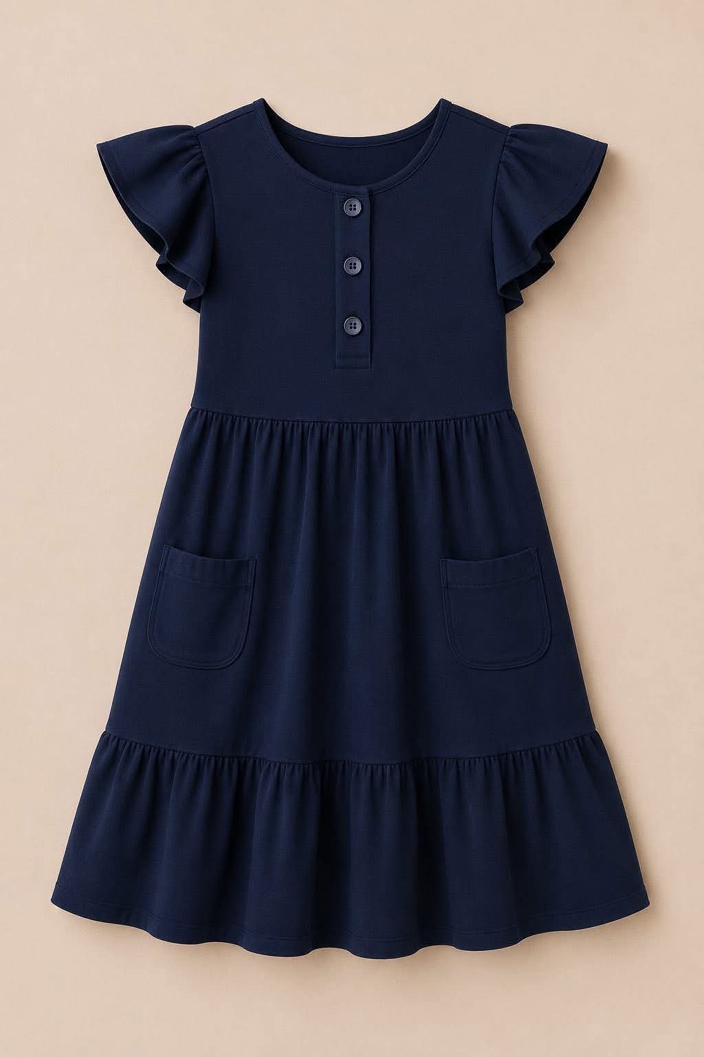 Extras (2026 School Uniforms) Navy Flutter Dress