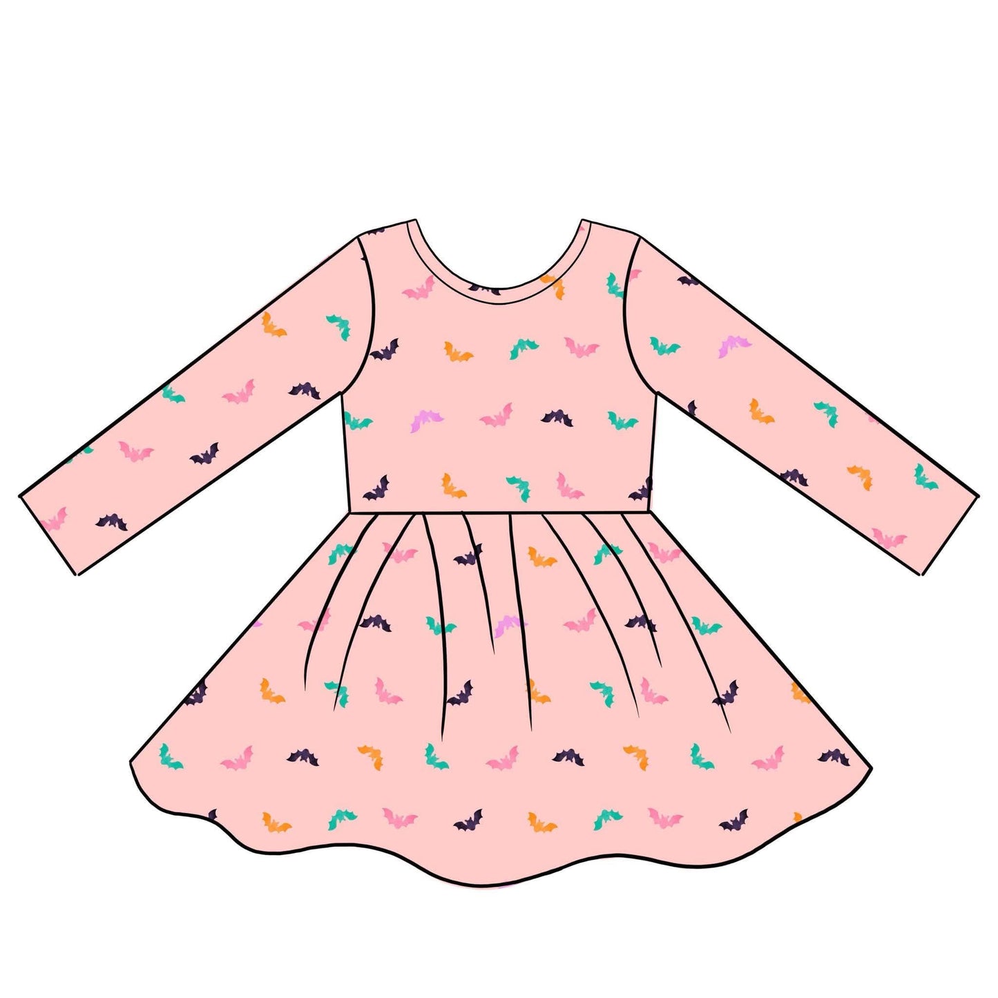 (2026 Halloween BYOP) Long Sleeve Rainbow Bats