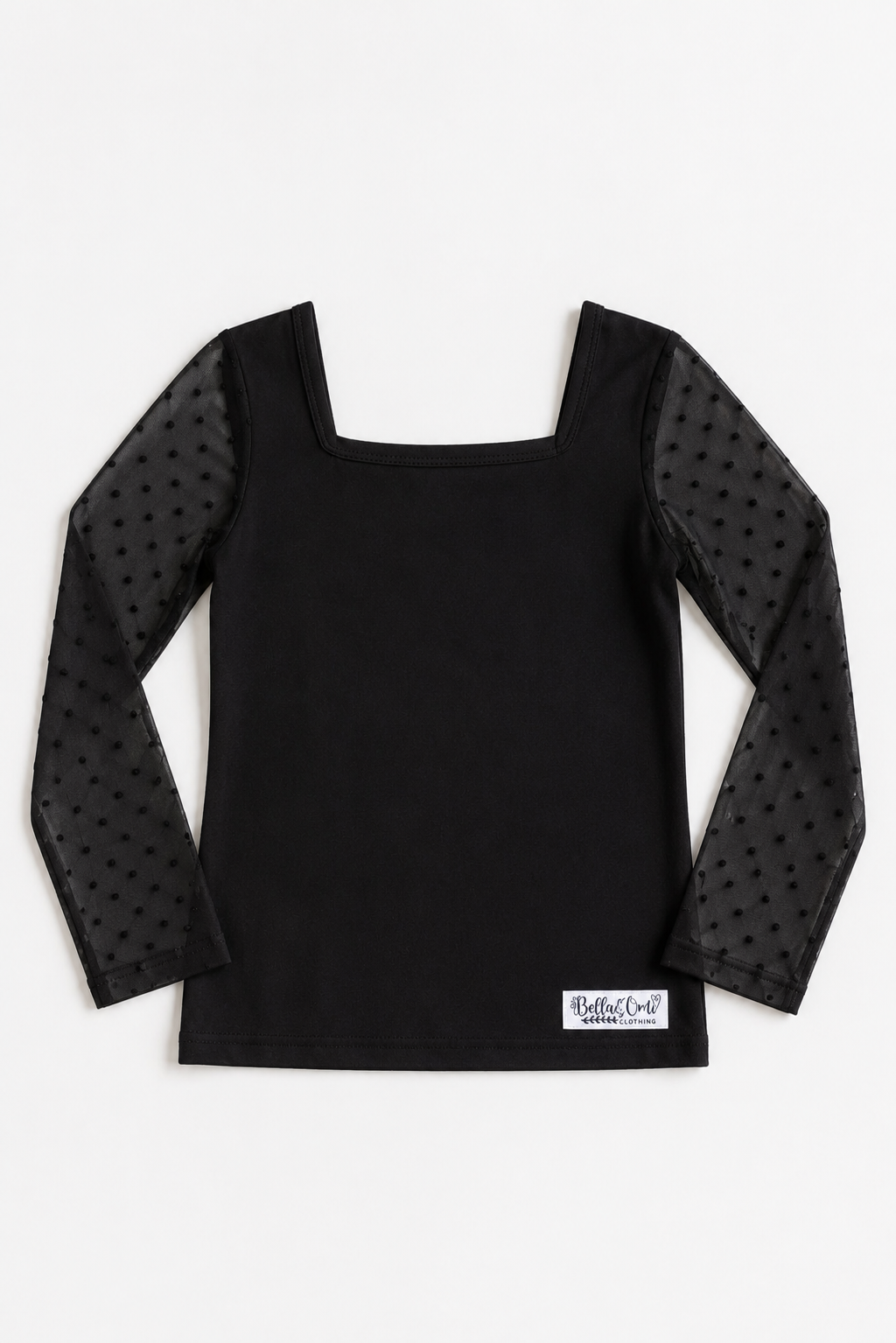 (2026 Layering Tops) Black Swiss Dot Layering Top