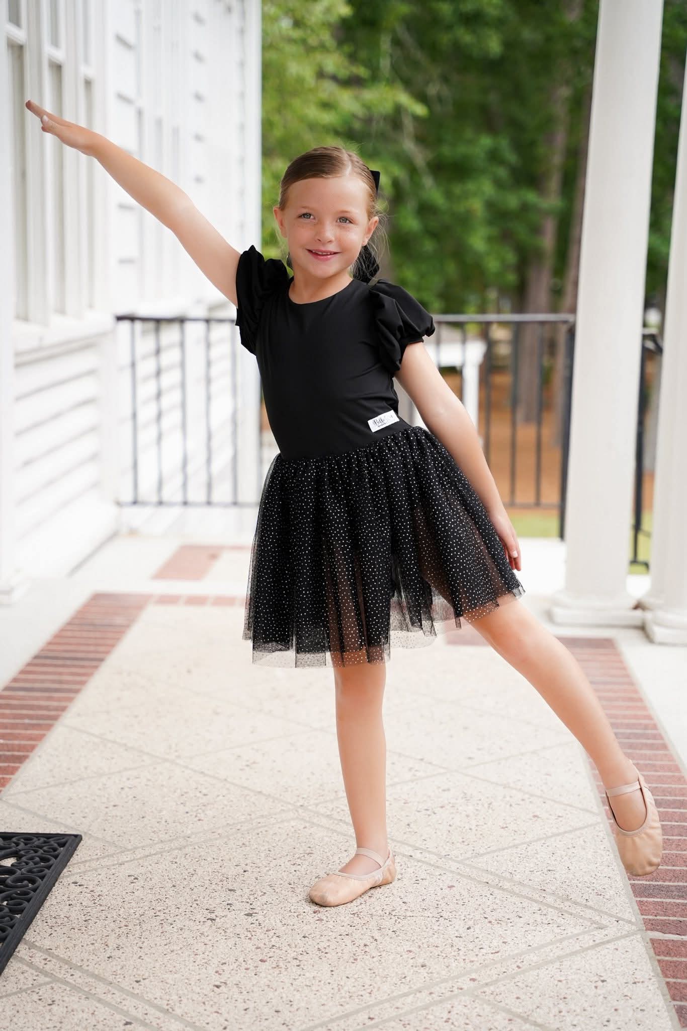 Extras (2025 Dance Collection) Puff Sleeve Black Leo