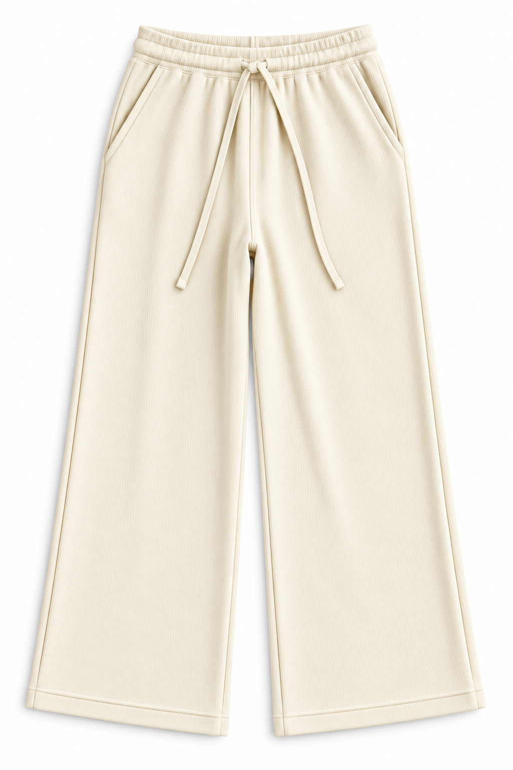 (2026 Mommy & Me Ribbed Joggers) Cream Mommy Pants