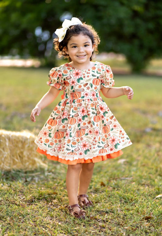 Extras (2025 Thanksgiving) Short Sleeve Thankful Dress