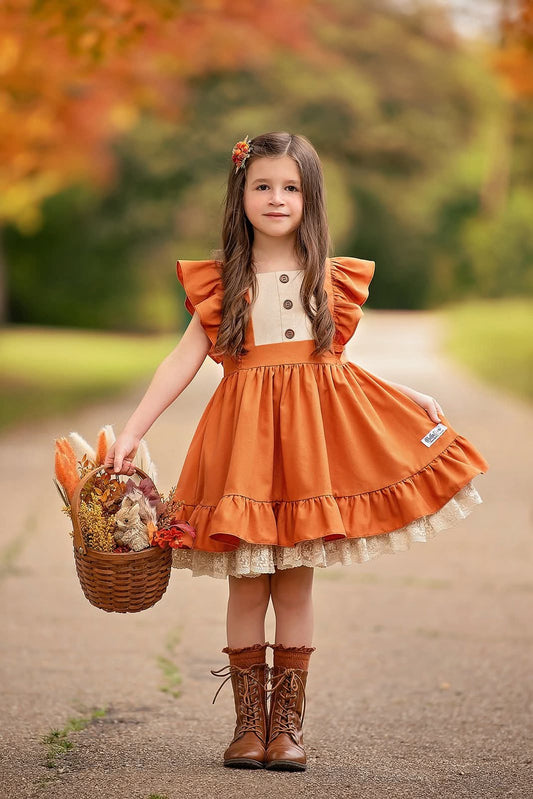Extras (2025 Thanksgiving) Flutter Sleeve Dress