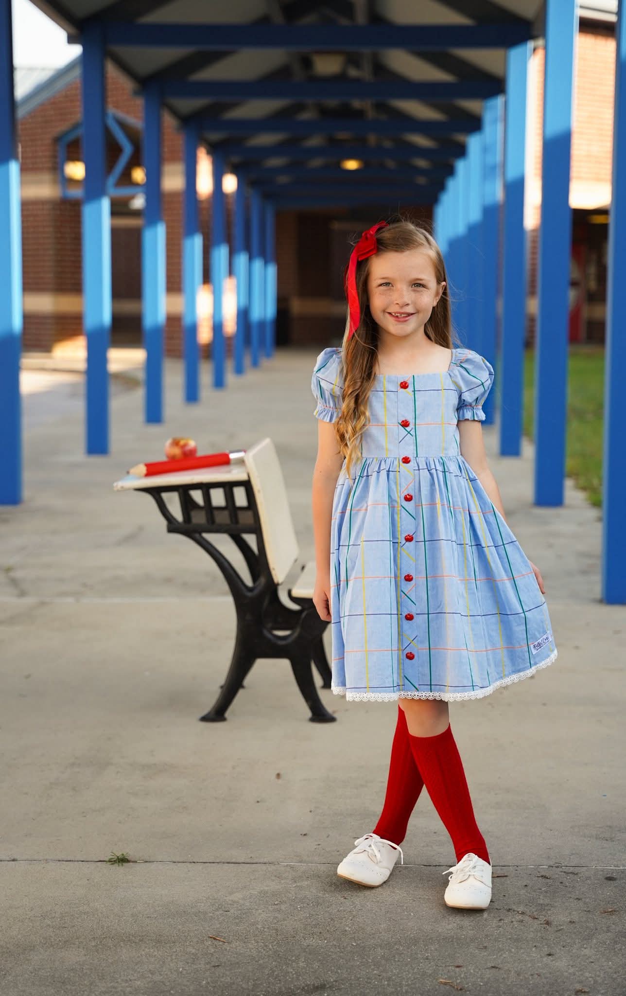 Extras (2026 Fresh Start Fits) Blue Plaid Dress