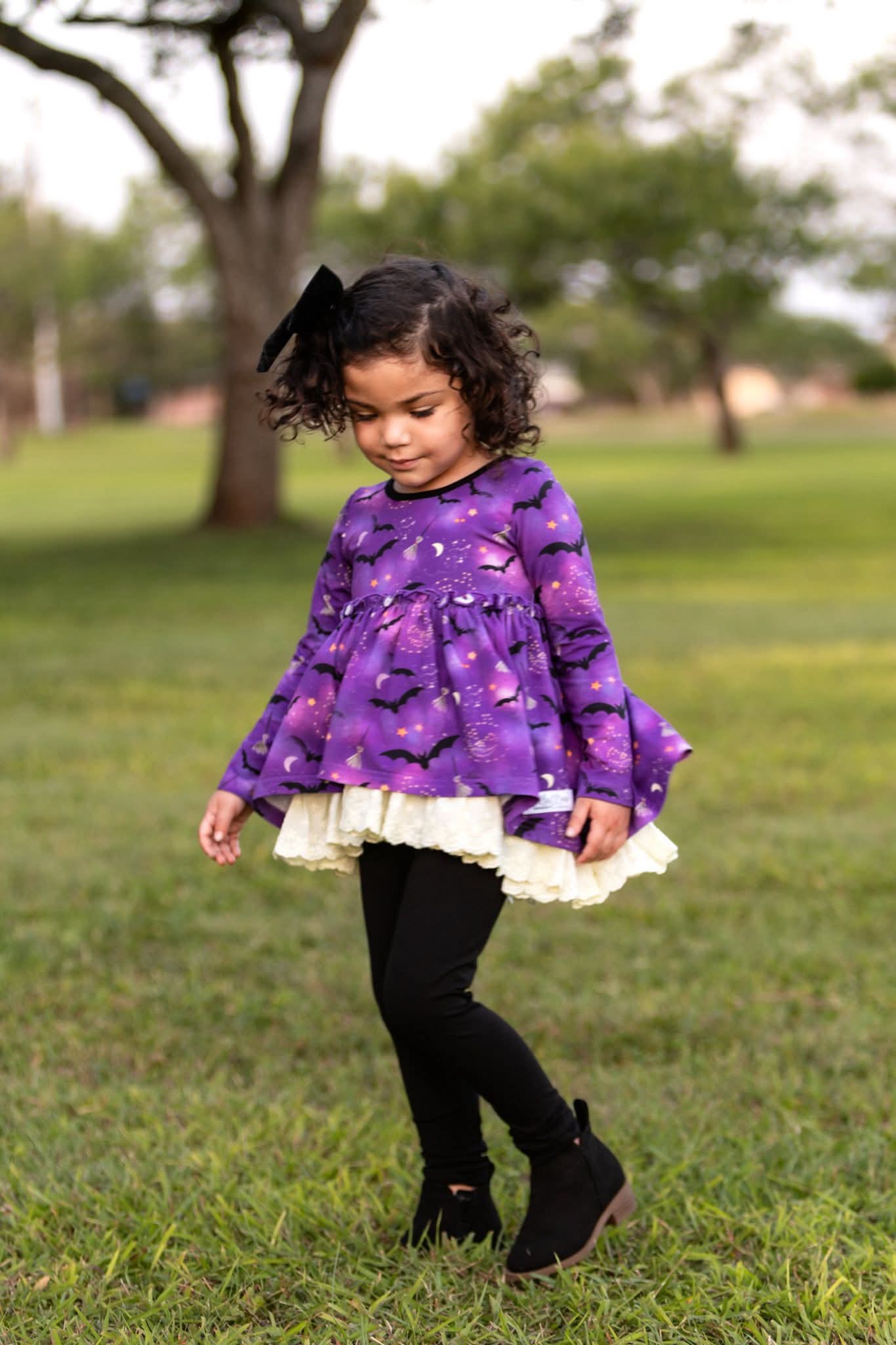 Extras (2025 Halloween Bash) Long Sleeve Purple Bats