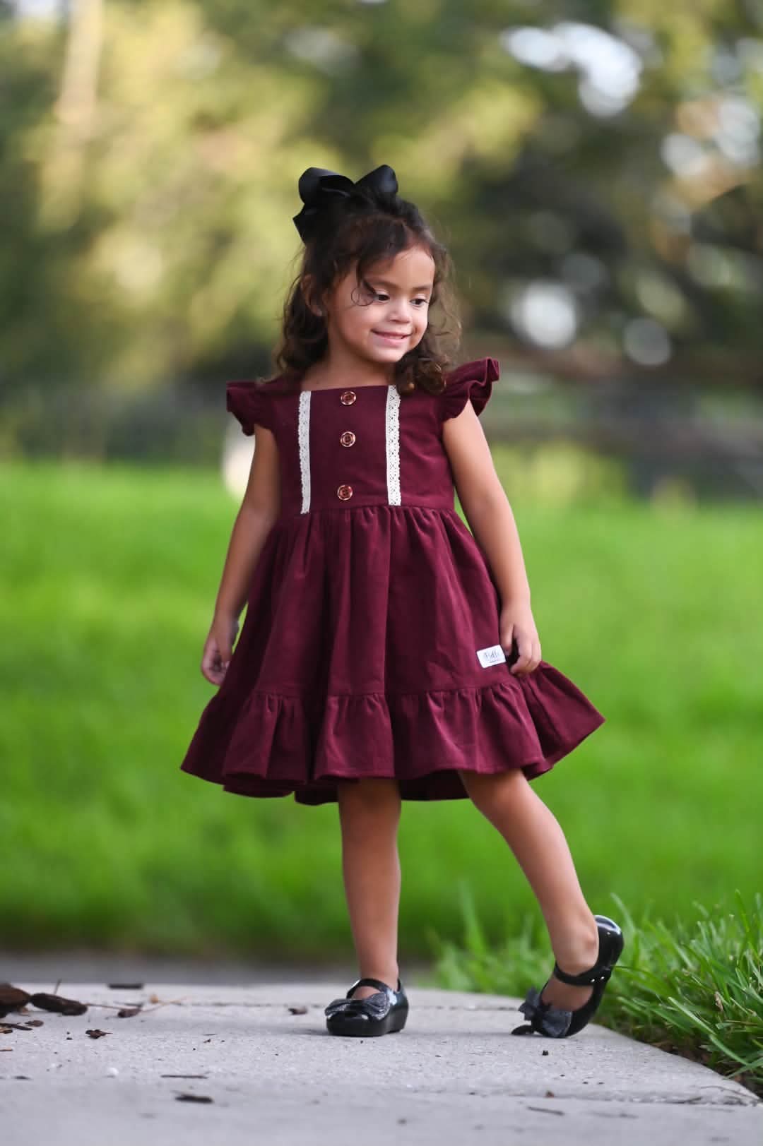 (2026 Thanksgiving Dresses) Maroon Corduroy Dress