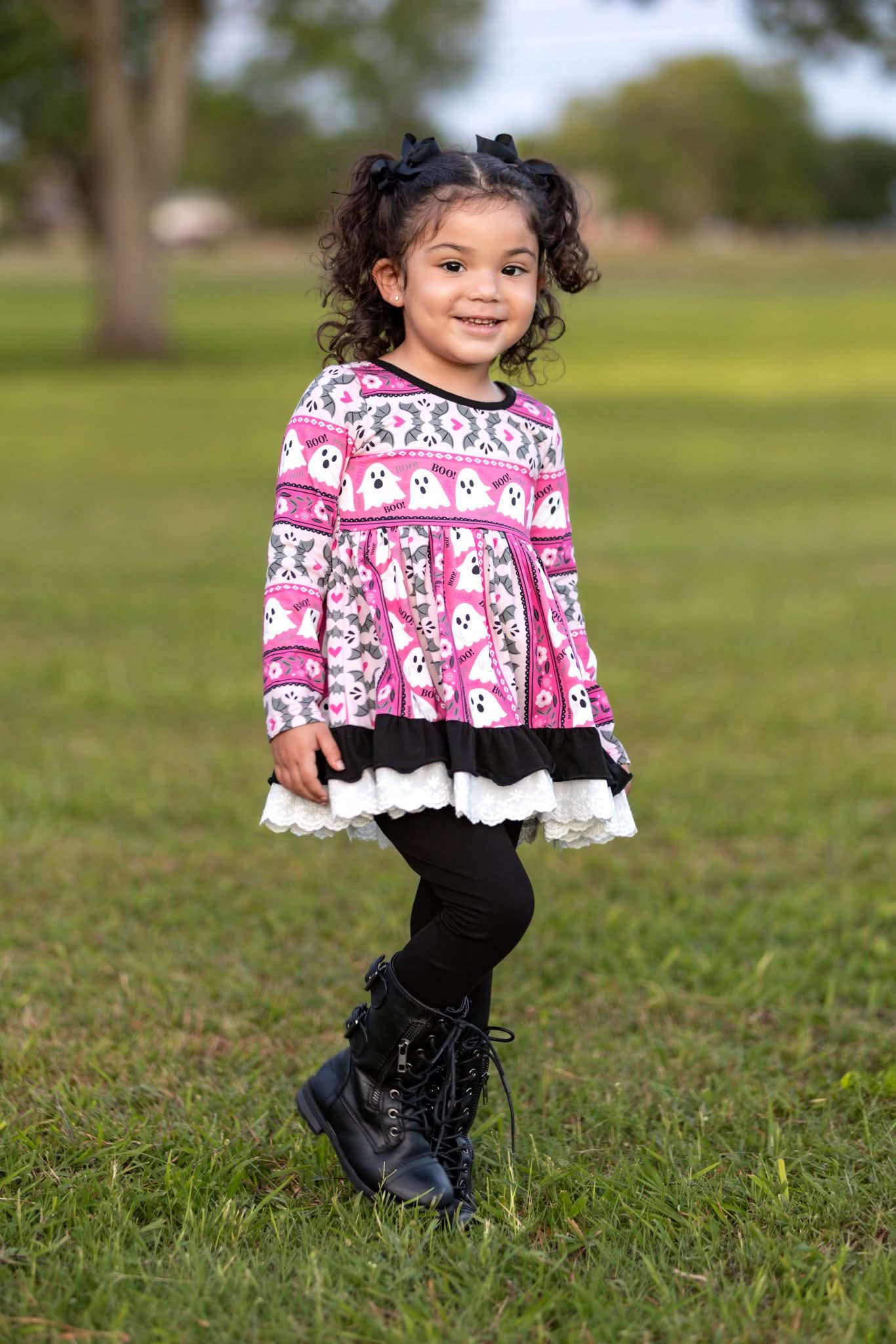 Extras (2025 Halloween Bash) Long Sleeve Pink Floral Ghost