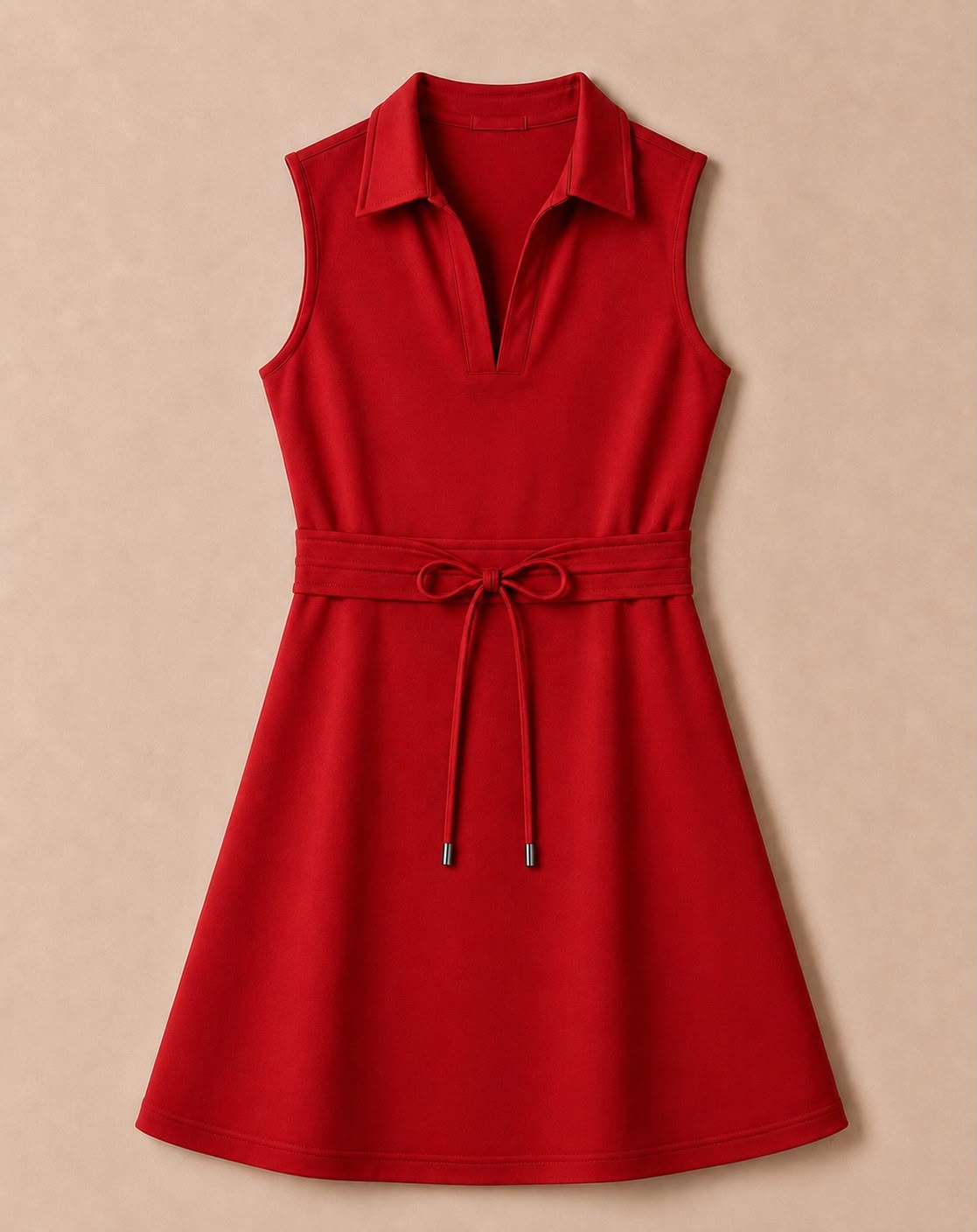 (2026 Mommy & Me Athletics) Mommy Red Collared Athletic Dress