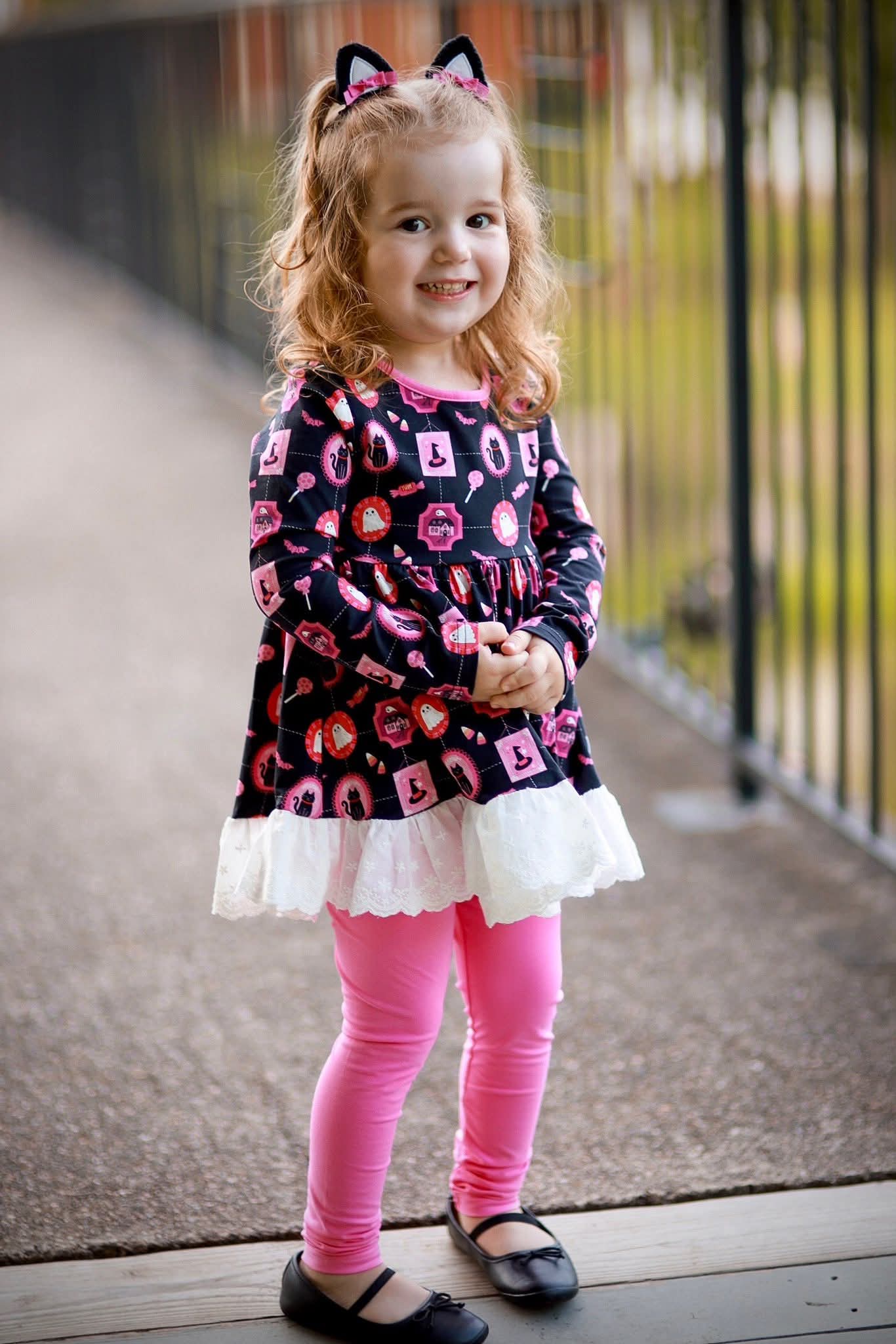 Extras (2025 Halloween Bash) Long Sleeve Pink Cat + Candy