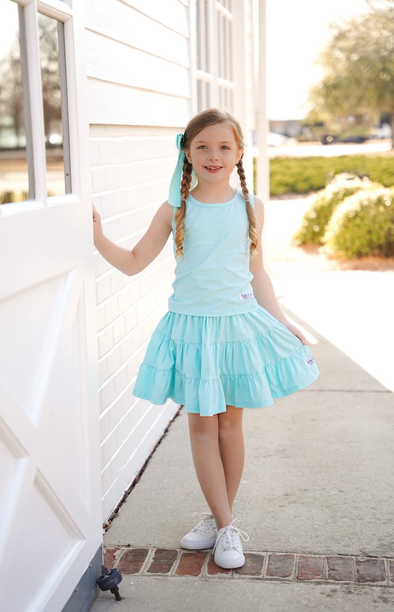 (2026 Summer Staples) Blue Skort Set