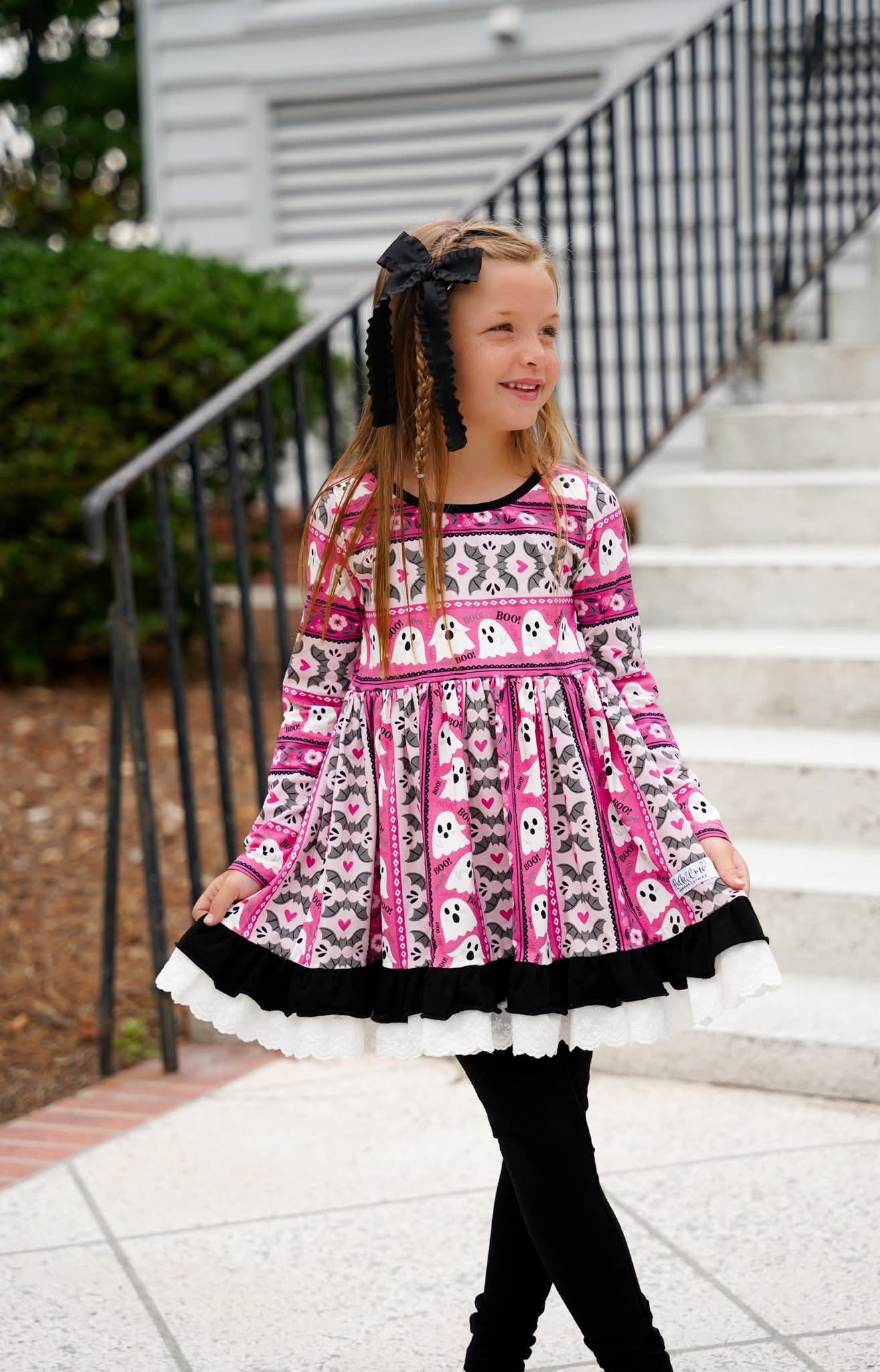 Extras (2025 Halloween Bash) Long Sleeve Pink Floral Ghost