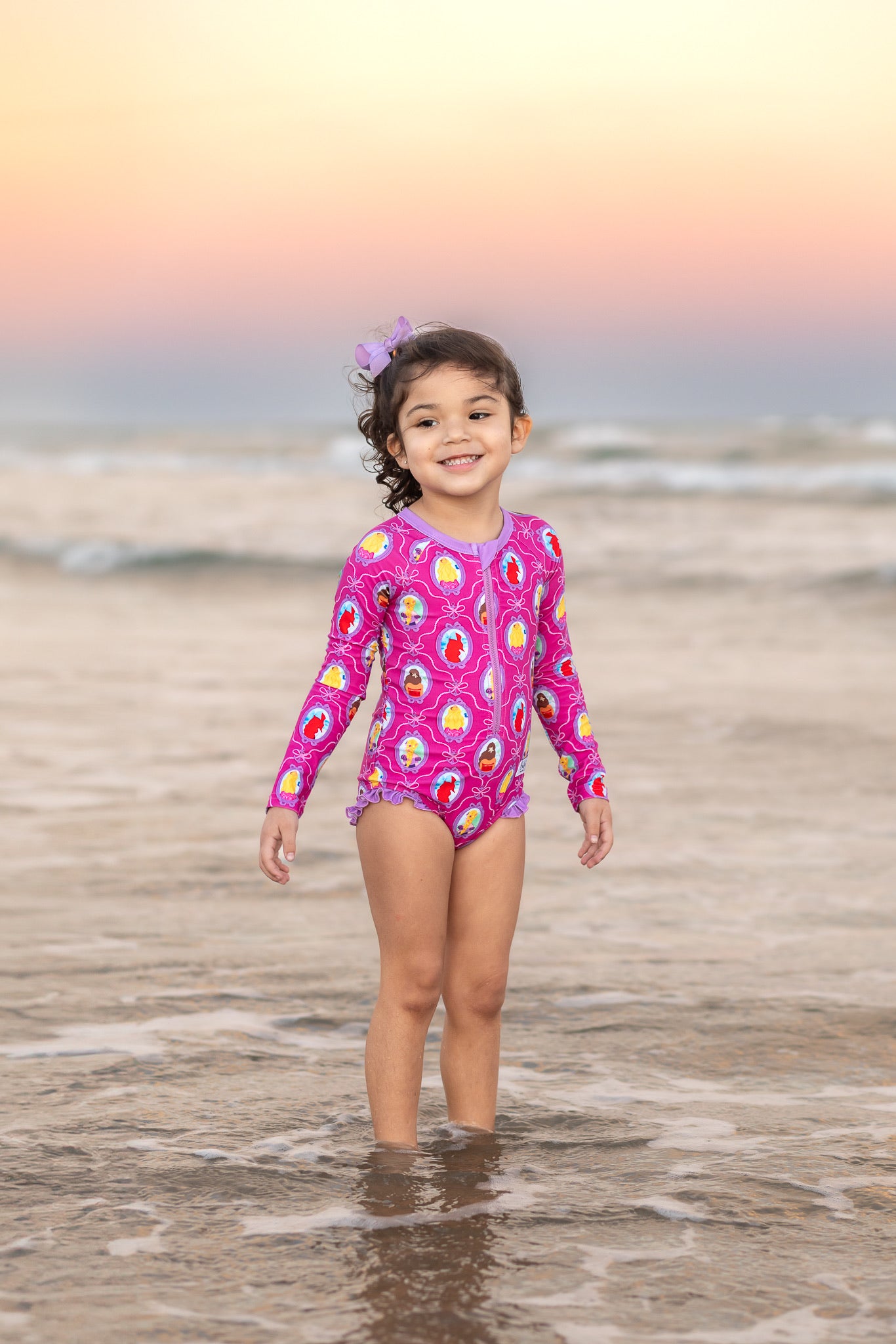 Extras (2025 Spring Break Bash) Princess Zipper Rash Guard 1pc