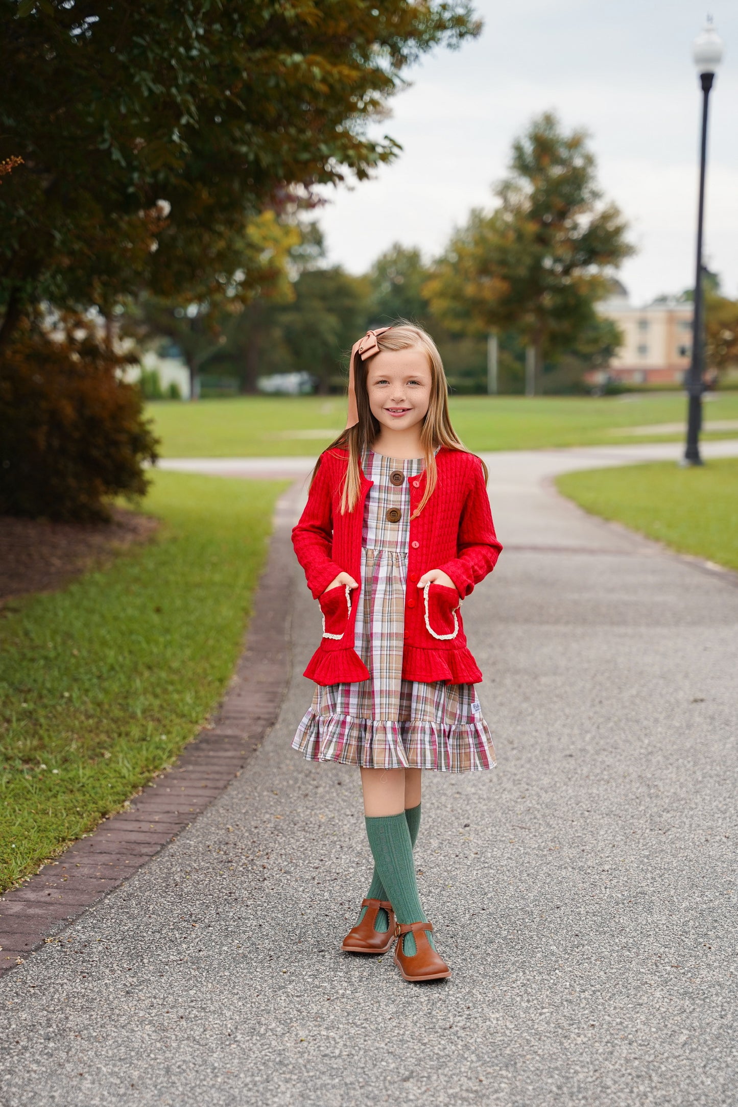 EXTRAS(2026 Cardigans) Red Pocket Cardigan
