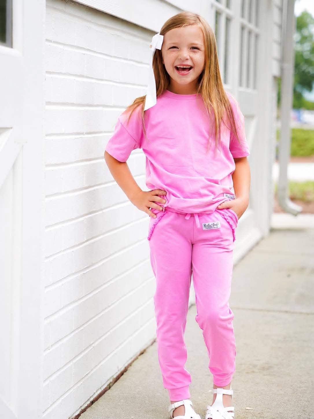 (2026 Fall Basics)Bubblegum Short Sleeve Joggers