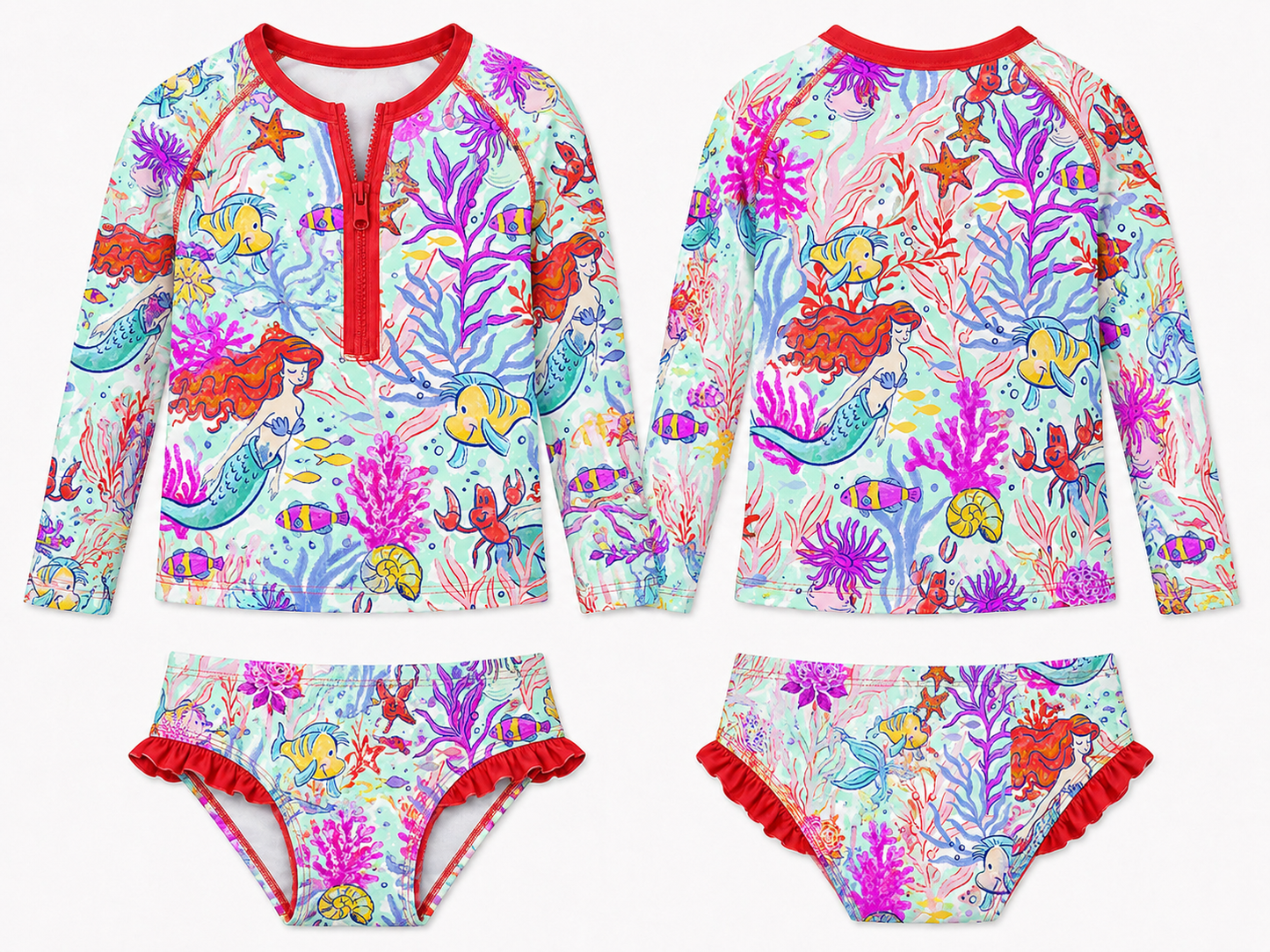 (2026 Fall Swim) 2pc Swim MERMAID RASH GAURD