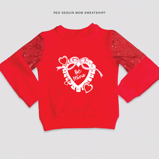 (Custom Sweatshirts & Tees) Red Sequin Mom Sweatshirt