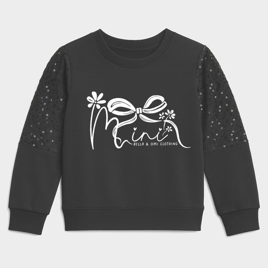 (Custom Sweatshirts & Tees) Black Sequin Girl Sweatshirt - MUST LEAVE NOTE FOR DESIGN