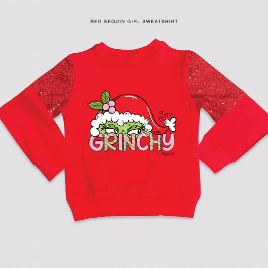 (Custom Sweatshirts & Tees) Red Sequin Girl Sweatshirt