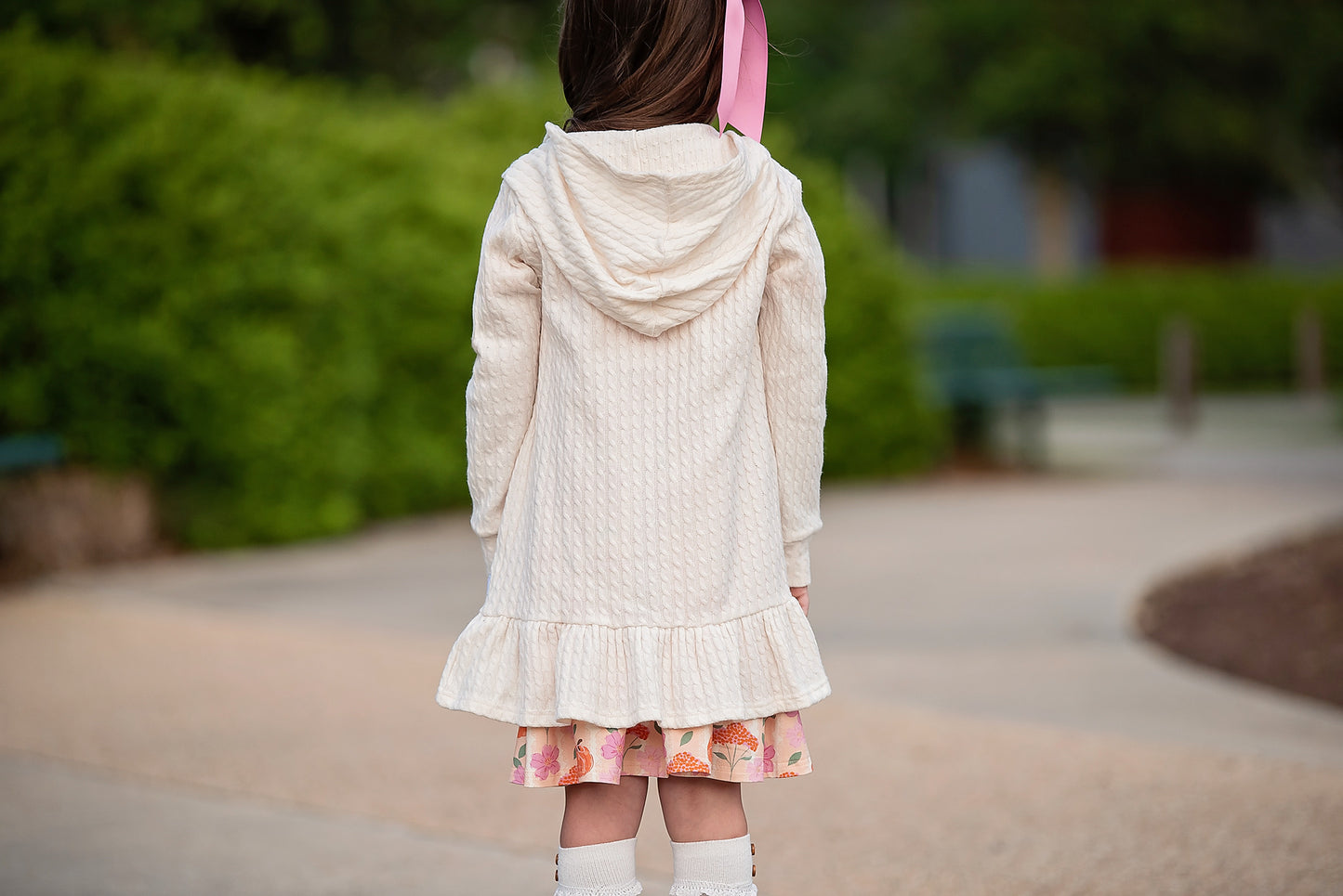 EXTRAS(2026 Cardigans) Cream Hooded Cardigan