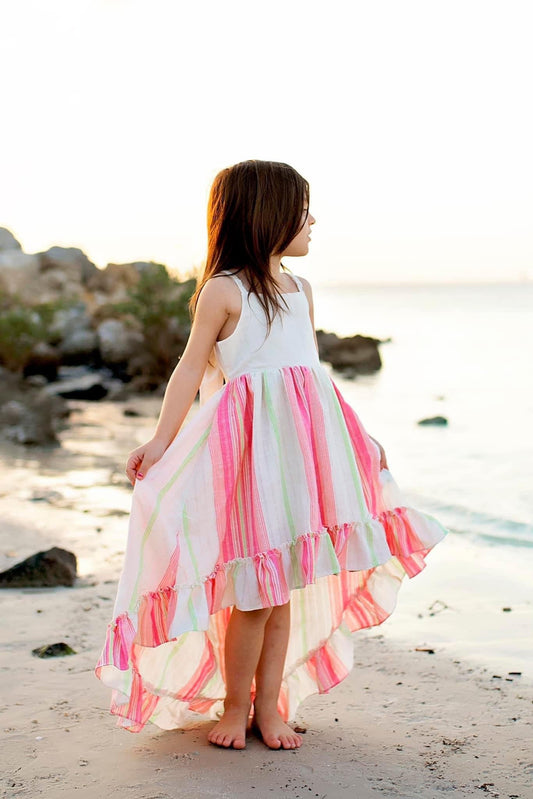 (2024 Linen Stripes) Pink Stripe Dress