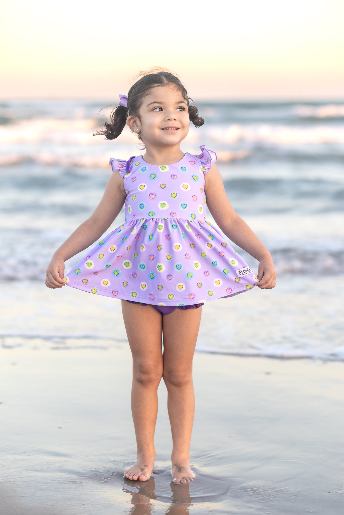 Extras (2025 Spring Break Bash) Hearts Smocked Back Tankini