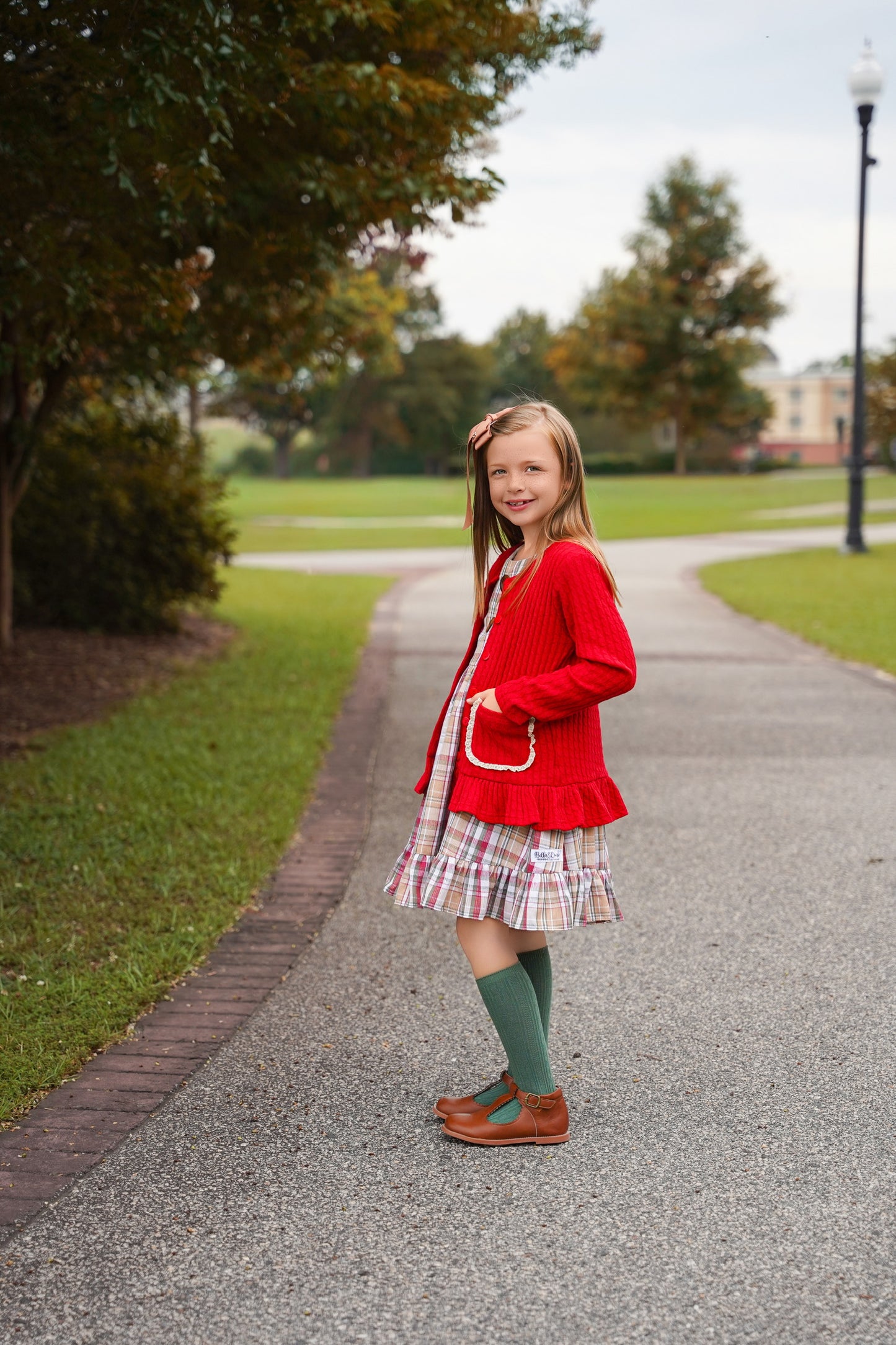 EXTRAS(2026 Cardigans) Red Pocket Cardigan