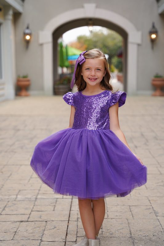 EXTRAS (2025 Easter Dresses) Purple Sequin Dress