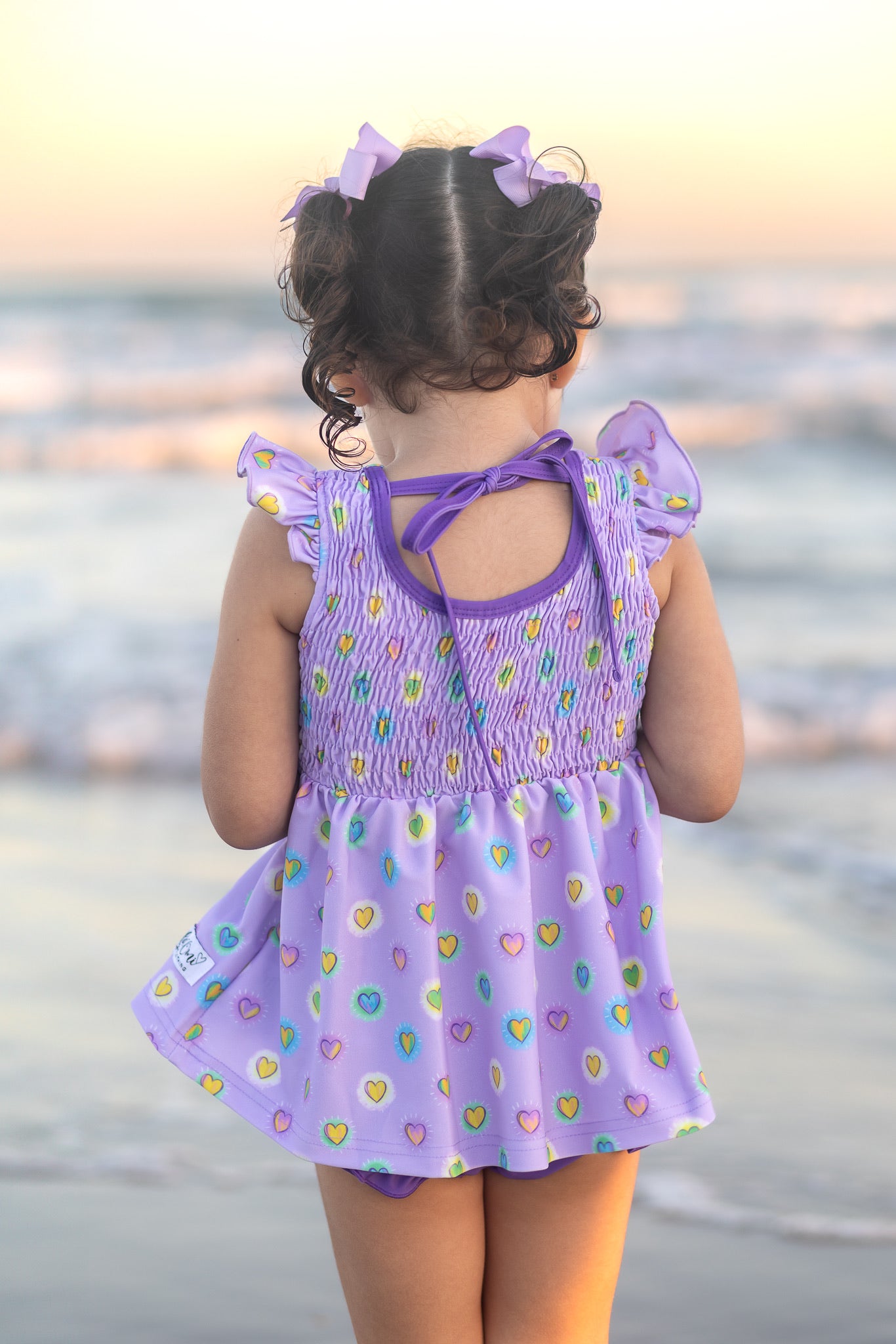 Extras (2025 Spring Break Bash) Hearts Smocked Back Tankini