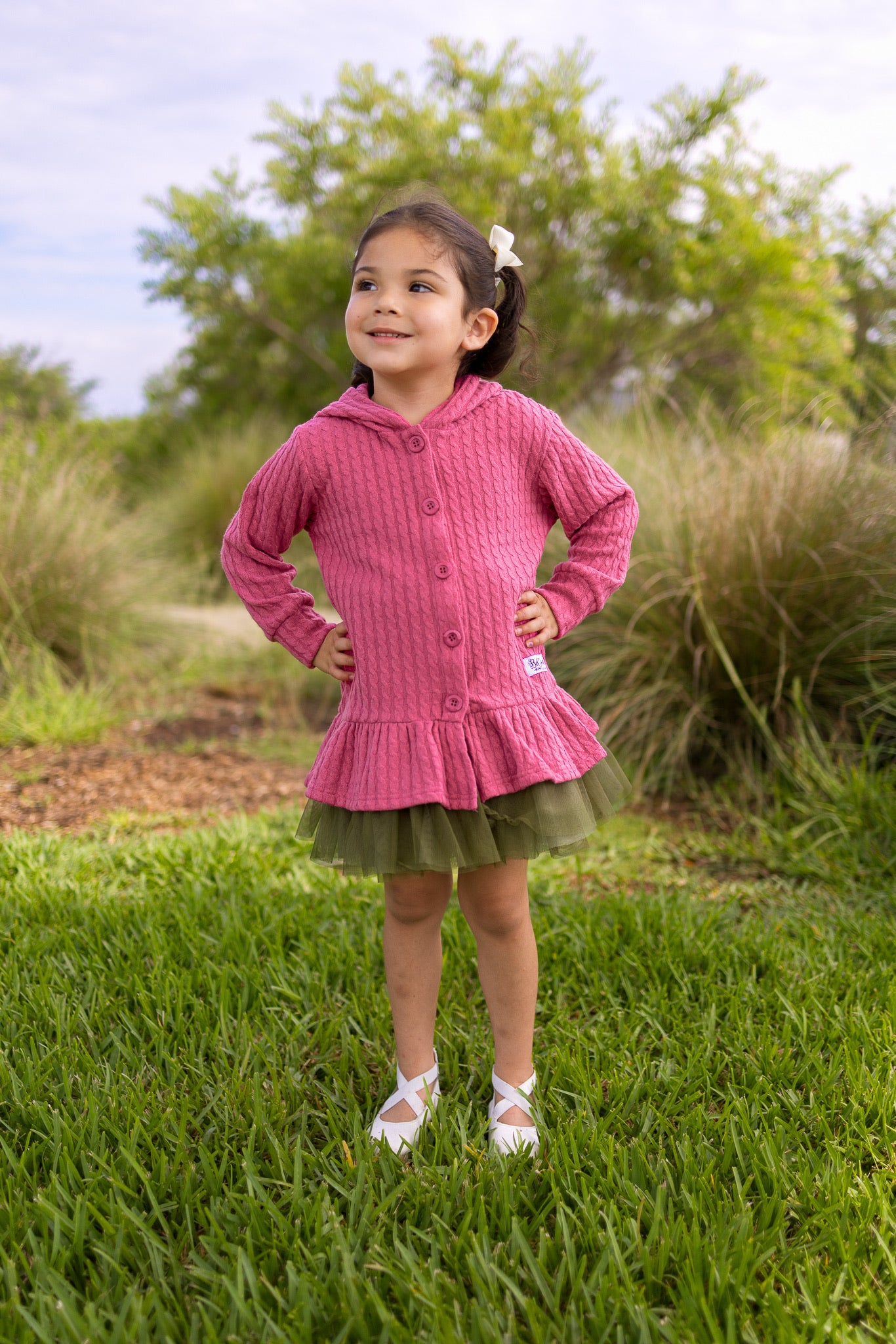 EXTRAS(2026 Cardigans) Pink Hooded Cardigan
