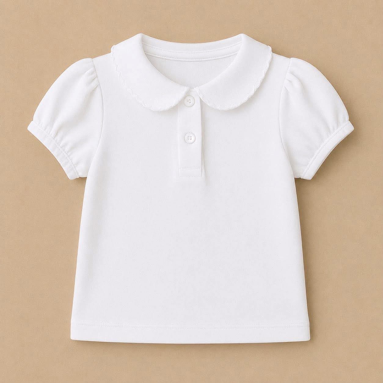 Extra (2026 School Uniforms) Peter Pan Collar Shirt White