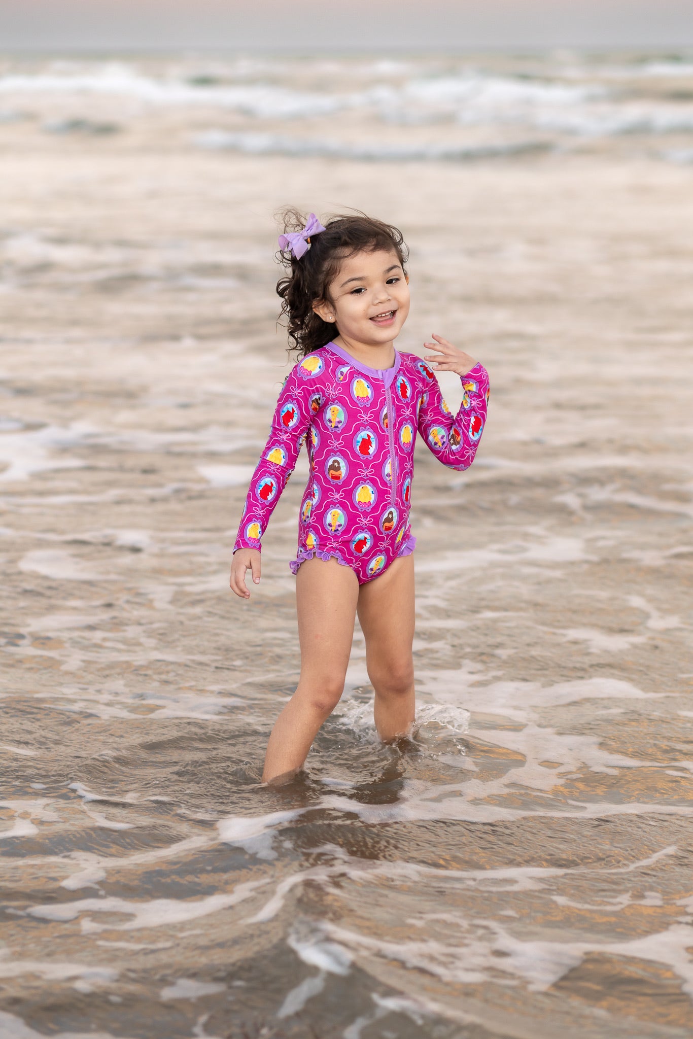 Extras (2025 Spring Break Bash) Princess Zipper Rash Guard 1pc