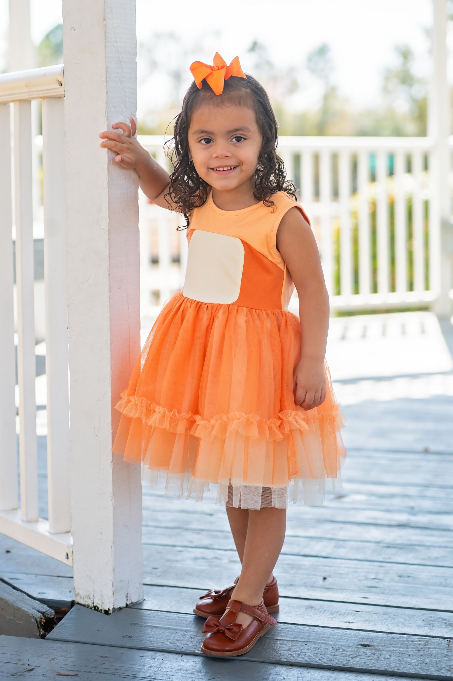 Extras (2026 Puppy Playtime) Orange Puppy Pal Tulle Dress