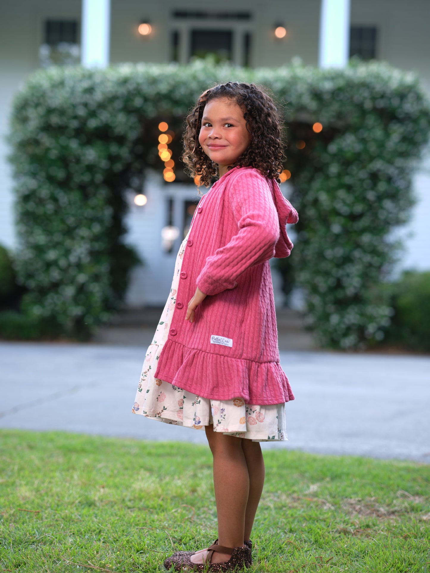 EXTRAS(2026 Cardigans) Pink Hooded Cardigan
