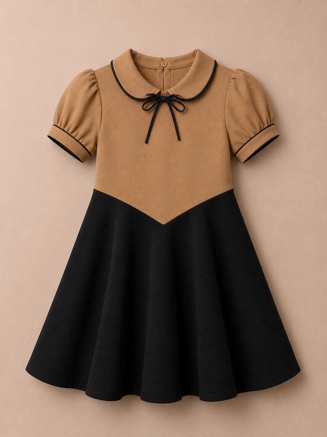 Extras (2026 School Uniforms) Khaki Peter Pan Bow Dress