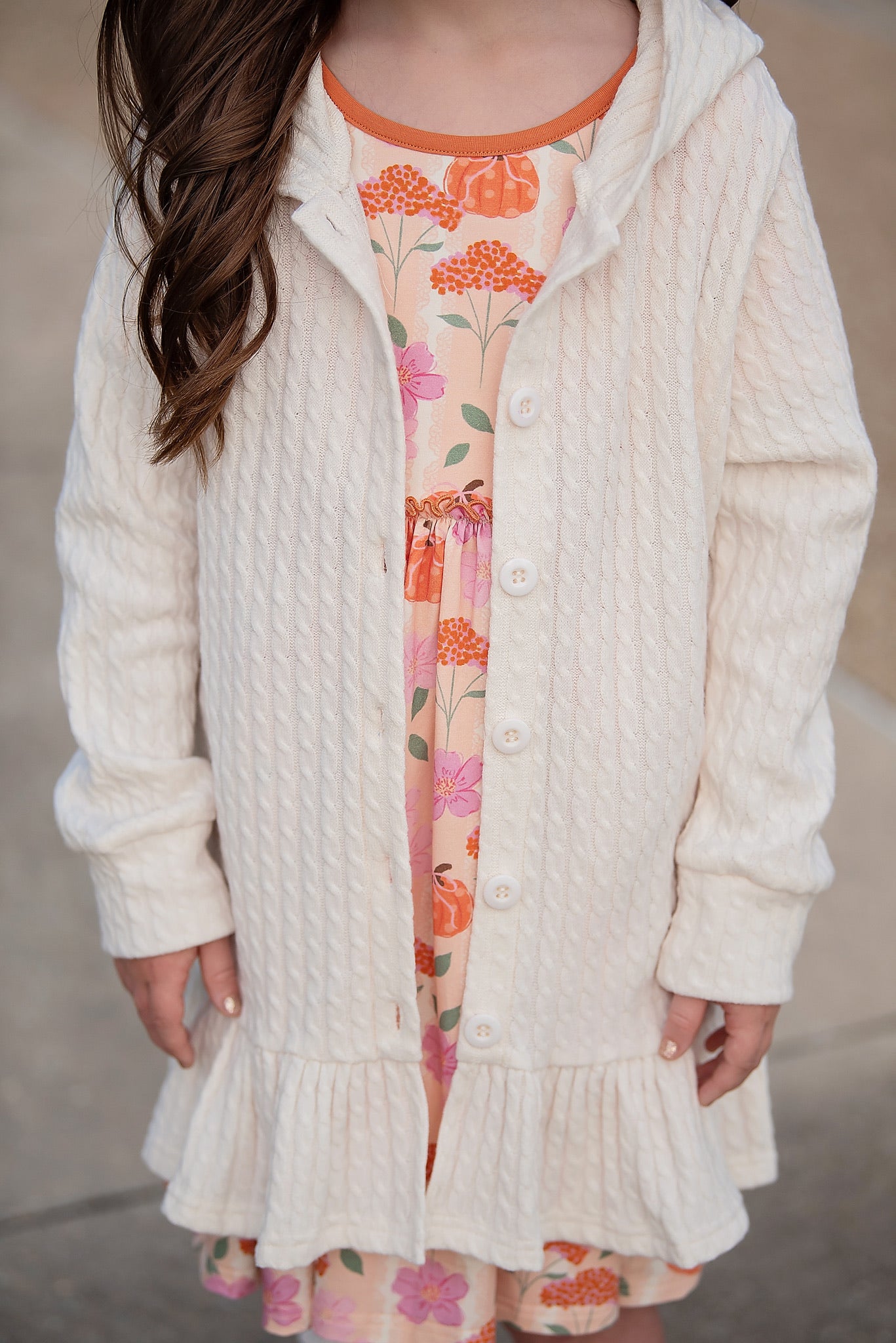 EXTRAS(2026 Cardigans) Cream Hooded Cardigan