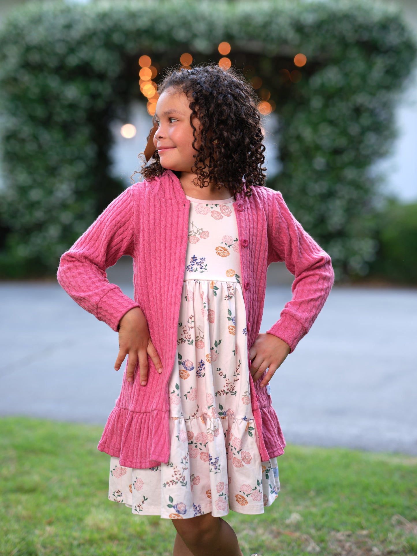 EXTRAS(2026 Cardigans) Pink Hooded Cardigan