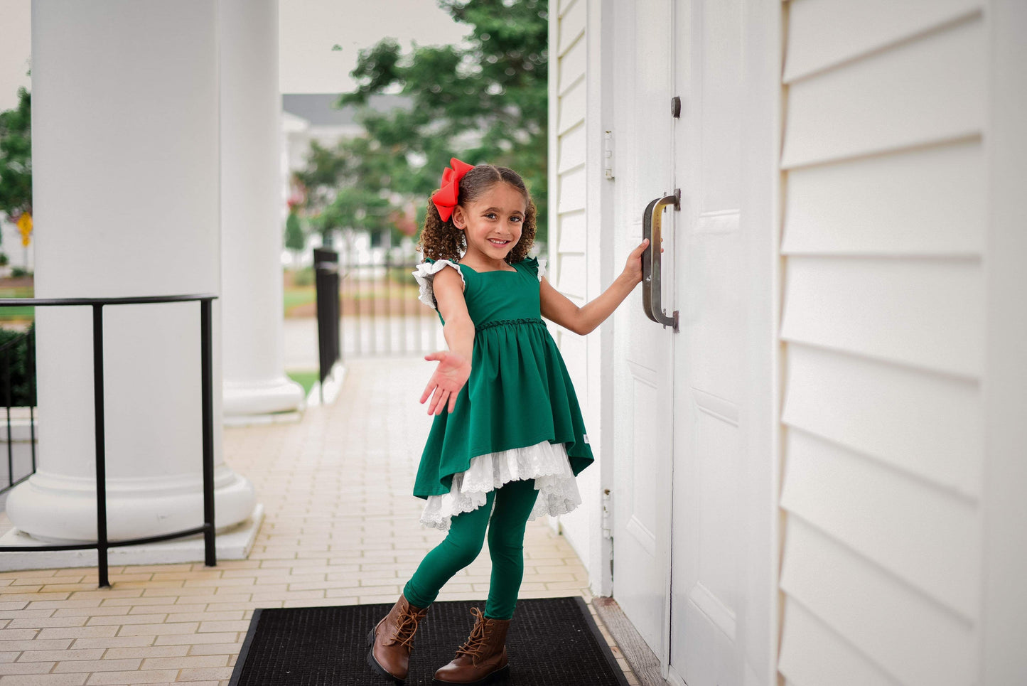 (2026 Fall Basics) Green Hi Lo Playset with Leggings