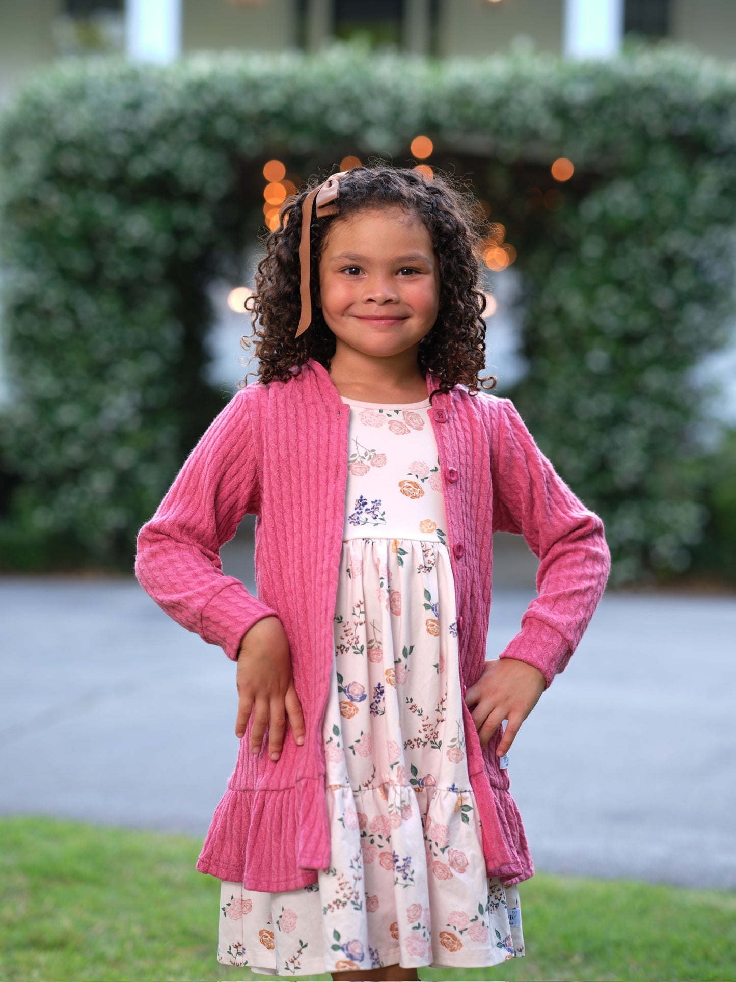 EXTRAS(2026 Cardigans) Pink Hooded Cardigan
