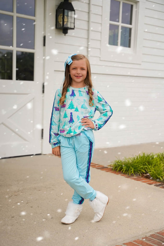 (2026 Character Christmas) Ice Princess Sequin Jogger