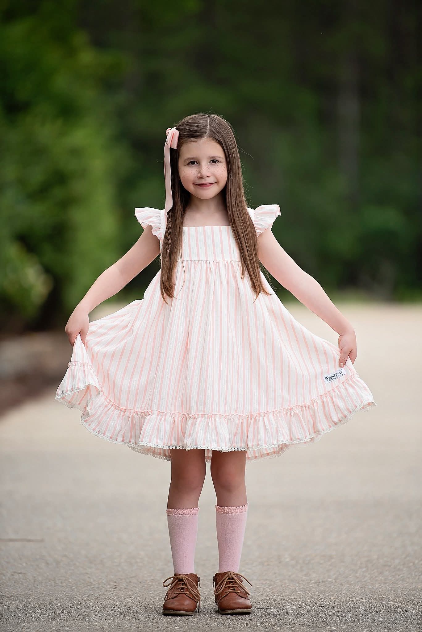 (2026 Fall Dresses) Pink Striped Dress