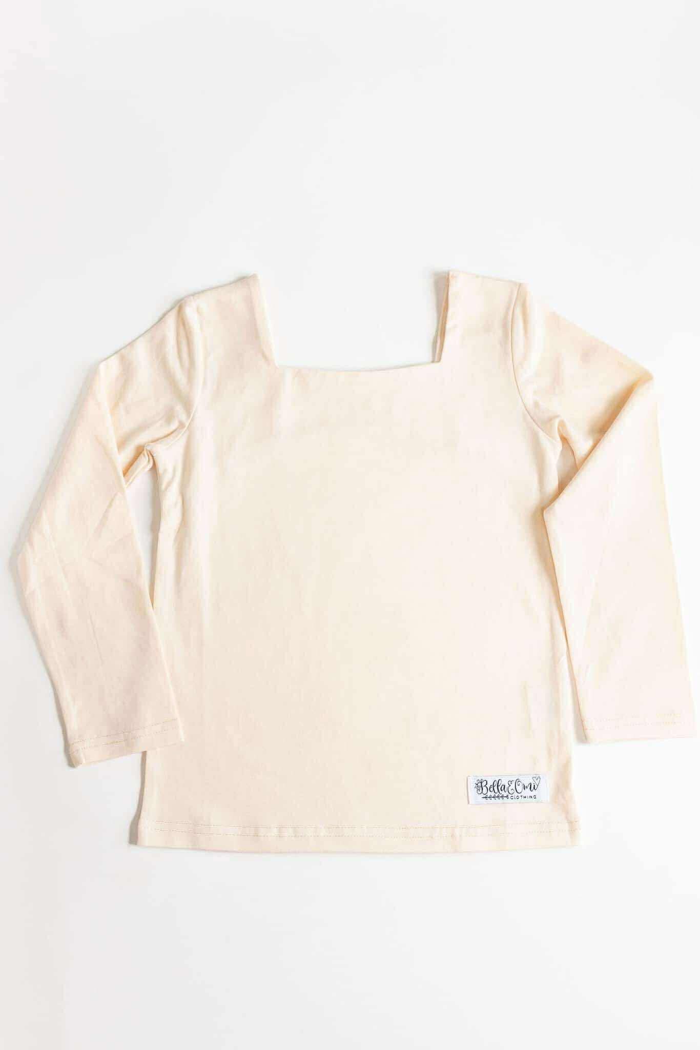 (2026 Layering Tops) Cream Solid Layering Top