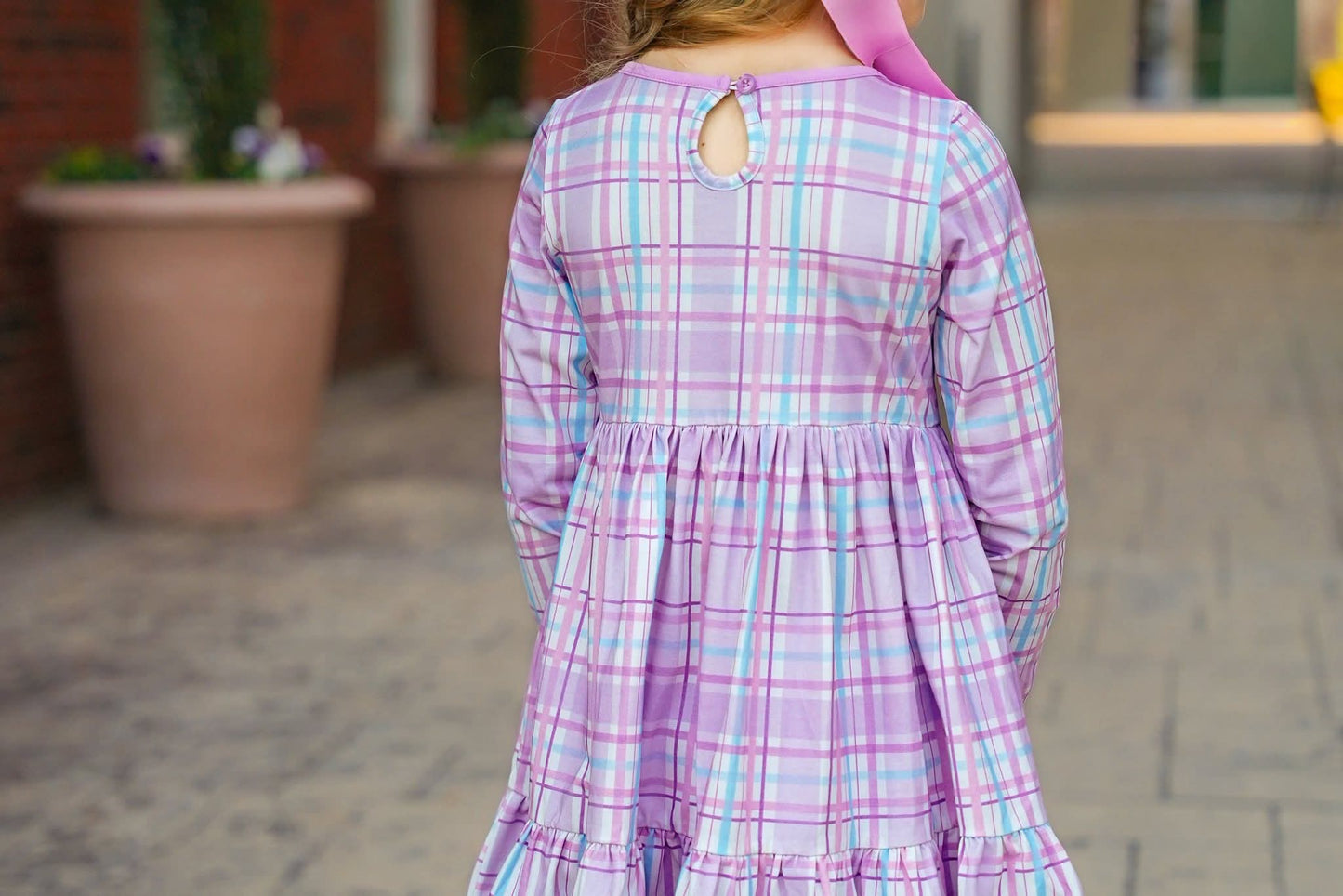 Extras (2025 Final Easter Collection) Long Sleeve Purple Plaid Twirl
