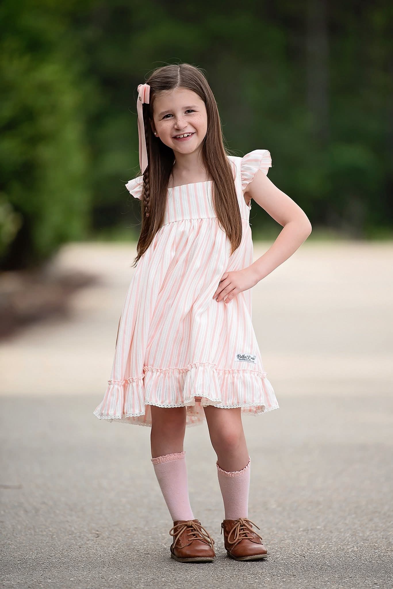 (2026 Fall Dresses) Pink Striped Dress