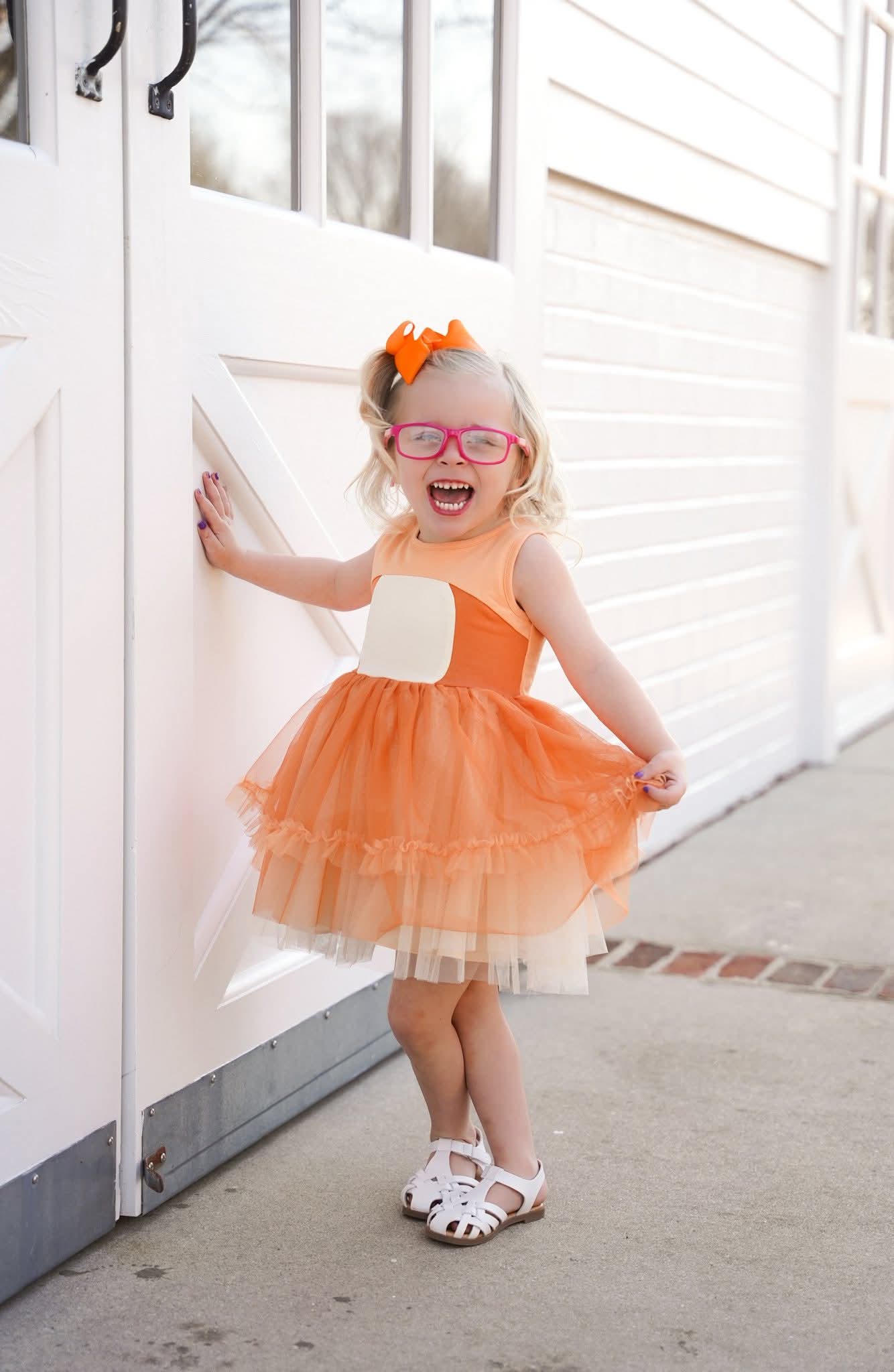 Extras (2026 Puppy Playtime) Orange Puppy Pal Tulle Dress