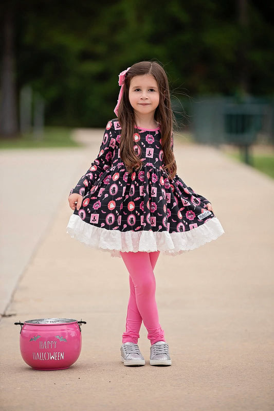 Extras (2025 Halloween Bash) Long Sleeve Pink Cat + Candy