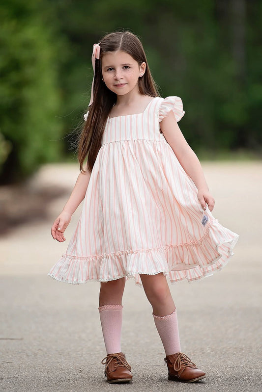 EXTRAS(2026 Fall Dresses) Pink Striped Dress