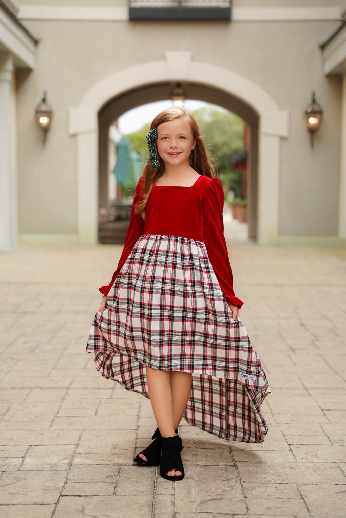 (2026 Holiday Dress Edit) Plaid Hi Lo
